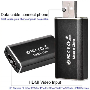 热卖HDMI转USB 2.0视频采集卡加密狗1080P输出记录音频游戏直播麦克风电视循环输出 - Product Image 2