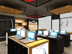 Pantalla de estilo moderno para ordenador portátil, escaparate de madera de alta gama, diseño de interior de tienda de ordenador - Product Image 2