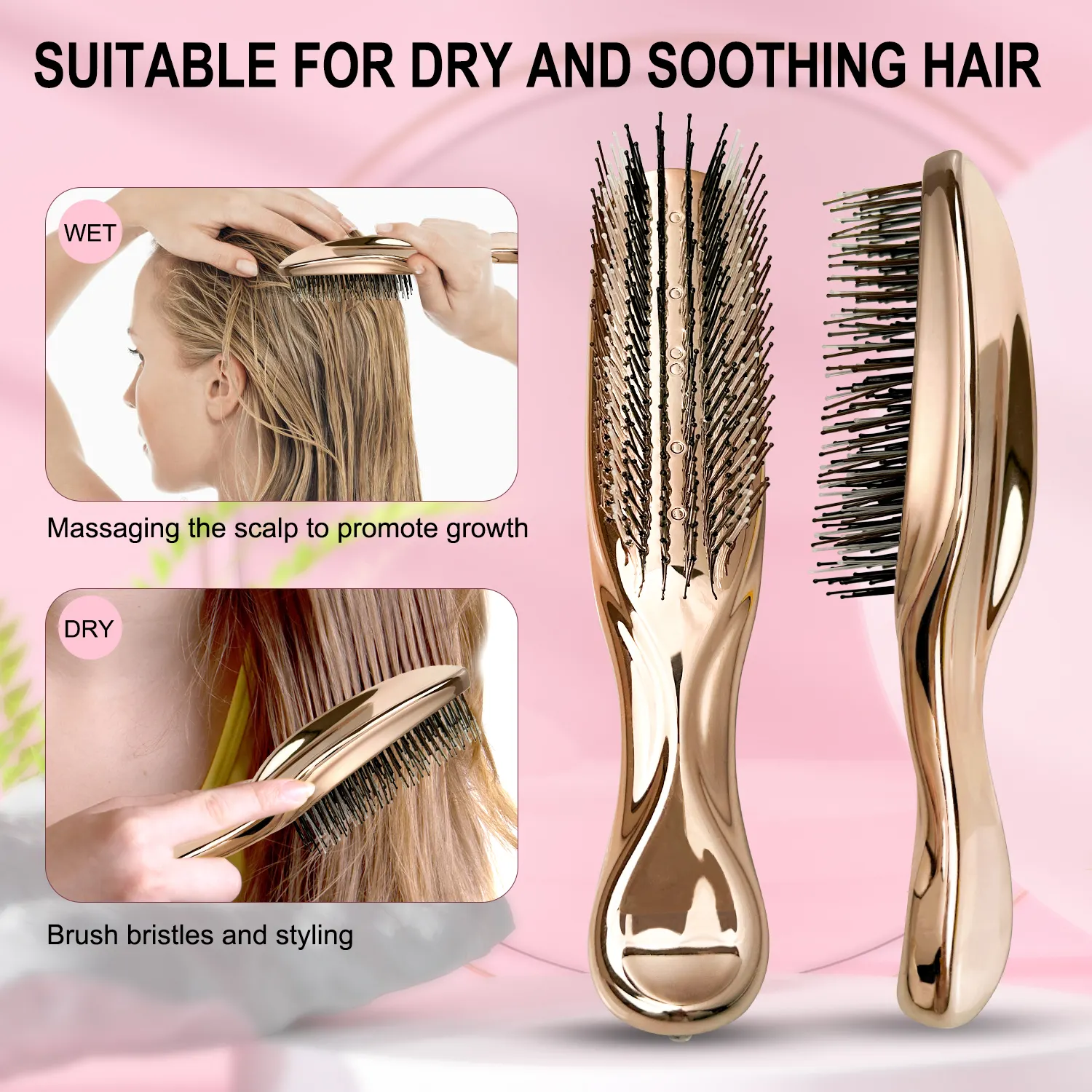 Escova de couro cabeludo 3 em 1 para massagem do couro cabeludo, pente de cabelo premium de vendas diretas da fábrica