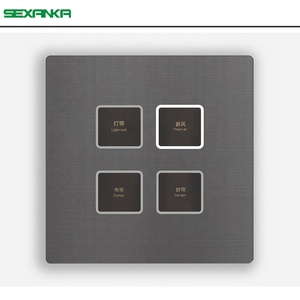 SEXANKA KNX EIB חכם בית בניין אוטומציה מערכת 3 כנופיית חכמה מקשי אלומיניום פנל