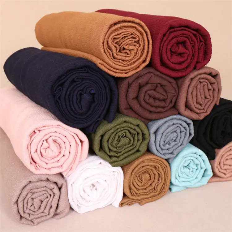 Écharpe en mousseline de soie pour femmes, Hijab de couleur unie, 50 couleurs, petite commande en gros, nouveau Style arabe musulman, offre spéciale