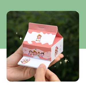创意新颖可爱牛奶果汁饮料盒设计固定式定制记事本便签 - Product Image 5