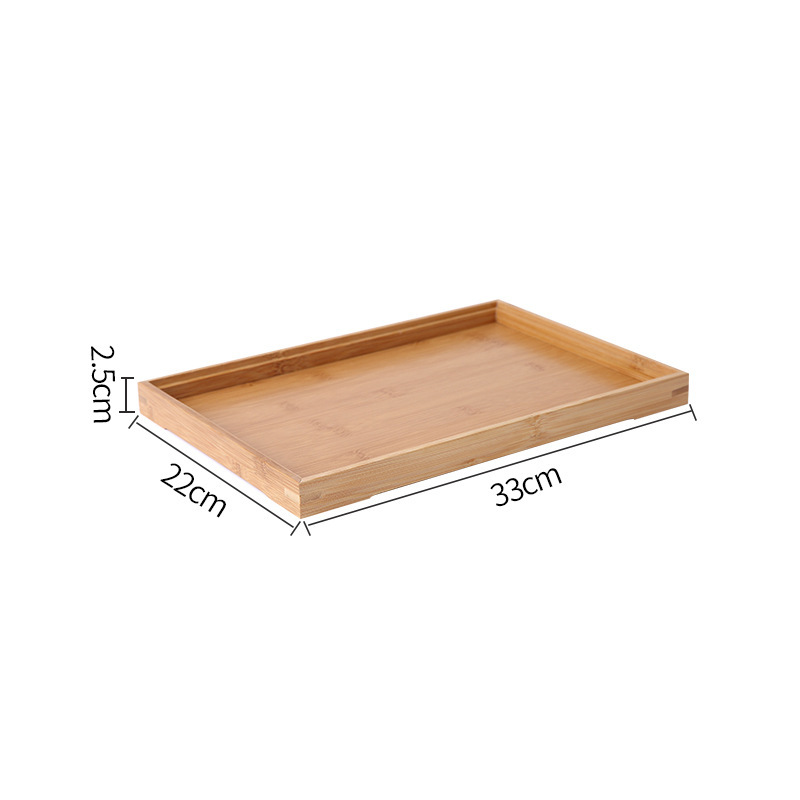 Assiette plate en bambou, 33*22*2,5 cm