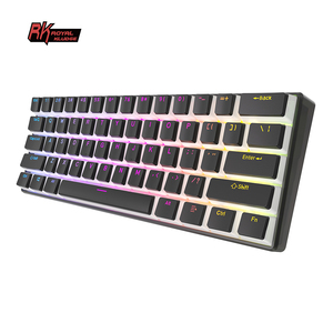 Teclado mecánico personalizado con cable, 61 teclas pudding con cubierta transparente rgb led 60%, para videojuegos - Product Image 3