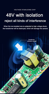 48V <strong>Input</strong> 12V <strong>1</strong>.2A <strong>Output</strong> with IEEE802.3af/at Active Power Over Ethernet Adapter PoE <strong>Splitter</strong> for CCTV Camera - Product Image 5