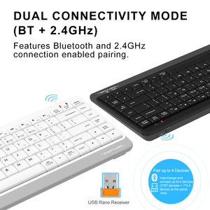 <strong>A4Tech</strong> Fstyler FBK11 for Bluetooth <strong>Wireless</strong> 87-Key TKL Compact QuietKey <strong>Keyboard</strong> Rechargeable Keycaps Membrane New PC Type-C