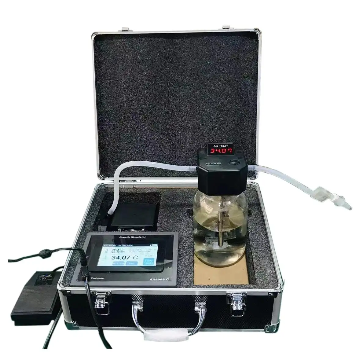 Pantalla táctil capacitiva de 4,3 "Simulador de prueba de aliento de alcohol AA2068C. Puede adaptar la Plataforma de calibración del comprobador de alcohol