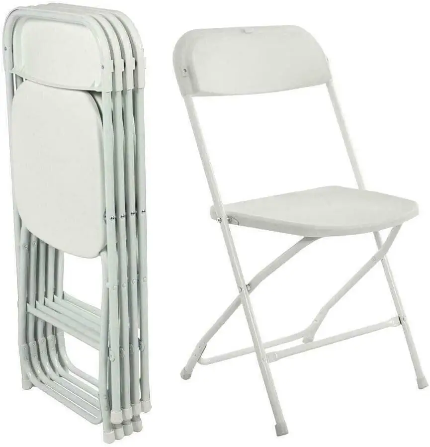 Pas cher En Gros Moderne Pliable, Chaise De Jardin Empilable En Plein Air Portable Blanc En Métal En Plastique Chaises Pliantes Pour Événements De Mariage