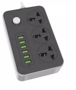 Enchufe de cargador USB inteligente multifunción duradero de alta calidad con tipo C para uso doméstico enchufe de la UE y el Reino Unido enchufe de 3 salidas enchufe de mesa - Product Image 2