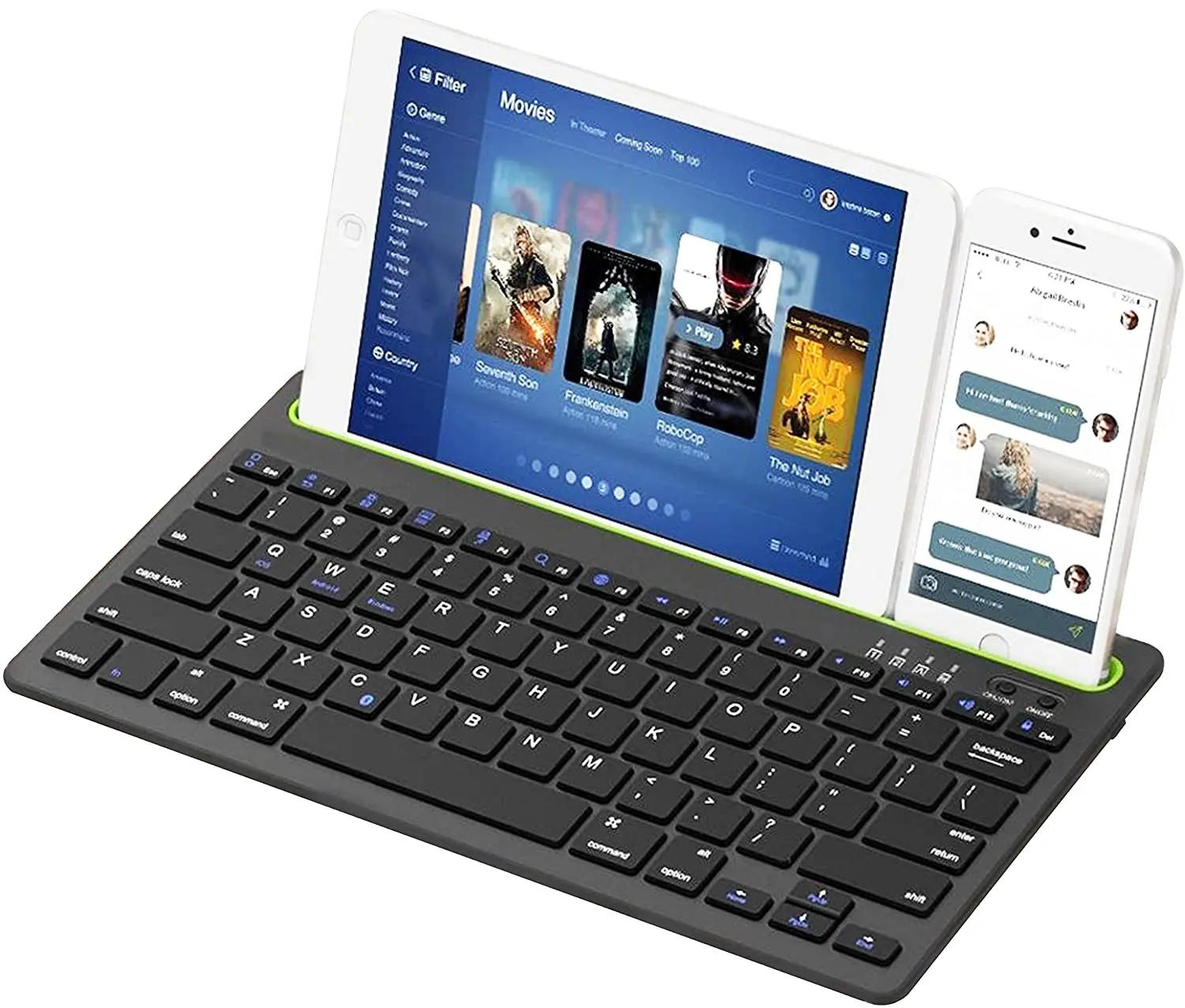 Clavier ergonomique portable, Rechargeable en ABS, sans fil, bluetooth, pour tablette et téléphone portable, nouveauté 2020