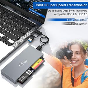 Tak ve çalıştır 6 in 1 USB3.0 5Gbps tipi C SD TF MS XD CF CFast kamera kart okuyucu PC Tablet dizüstü cep telefonu için - Product Image 5