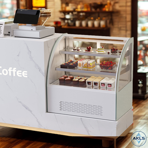 Nhỏ duy nhất-nhiệt độ bằng đá cẩm thạch bảng bánh <span class=keywords><strong>Showcase</strong></span> & món tráng miệng tủ trưng bày với cửa kính cho Ice Cream mát làm mát - Product Image 2