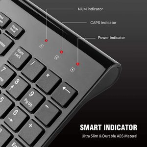 Directo de fábrica Ultra-Delgado 2,4 Ghz Teclado inalámbrico y ratón Combo Set Ergonómico Oficina Essentials Slim Mini Productos en stock