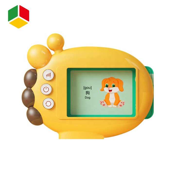 QS Toy 60 PCS Card Giraffe Early Learning Education Reader in Telligent English Talking Study Machine With Big Screen Sound