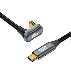 USB 3.2 10Gbps Thunderbolt USB C kablosu 5A Emarker PD100W 4K Video gücü 90 derece sağ uzatma USB C kablosu - Product Image 1