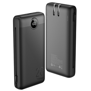 Portable Charger with Built-In Cables and AC Wall Plug 20000mAh Phone Charger,5 <strong>Output</strong> &amp; 2 <strong>Input</strong> LED Display External Battery - Product Image 1
