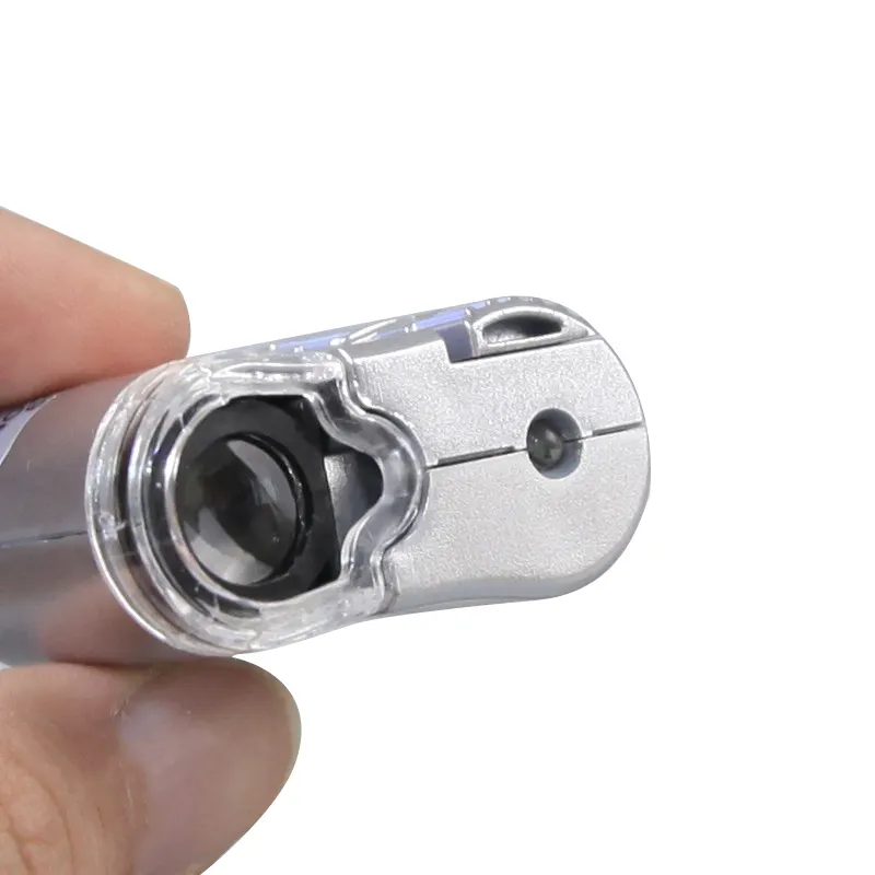 60X Pocket Led Lamp Uv Geld Onderzoek Mini Microscoop Vergrootglas