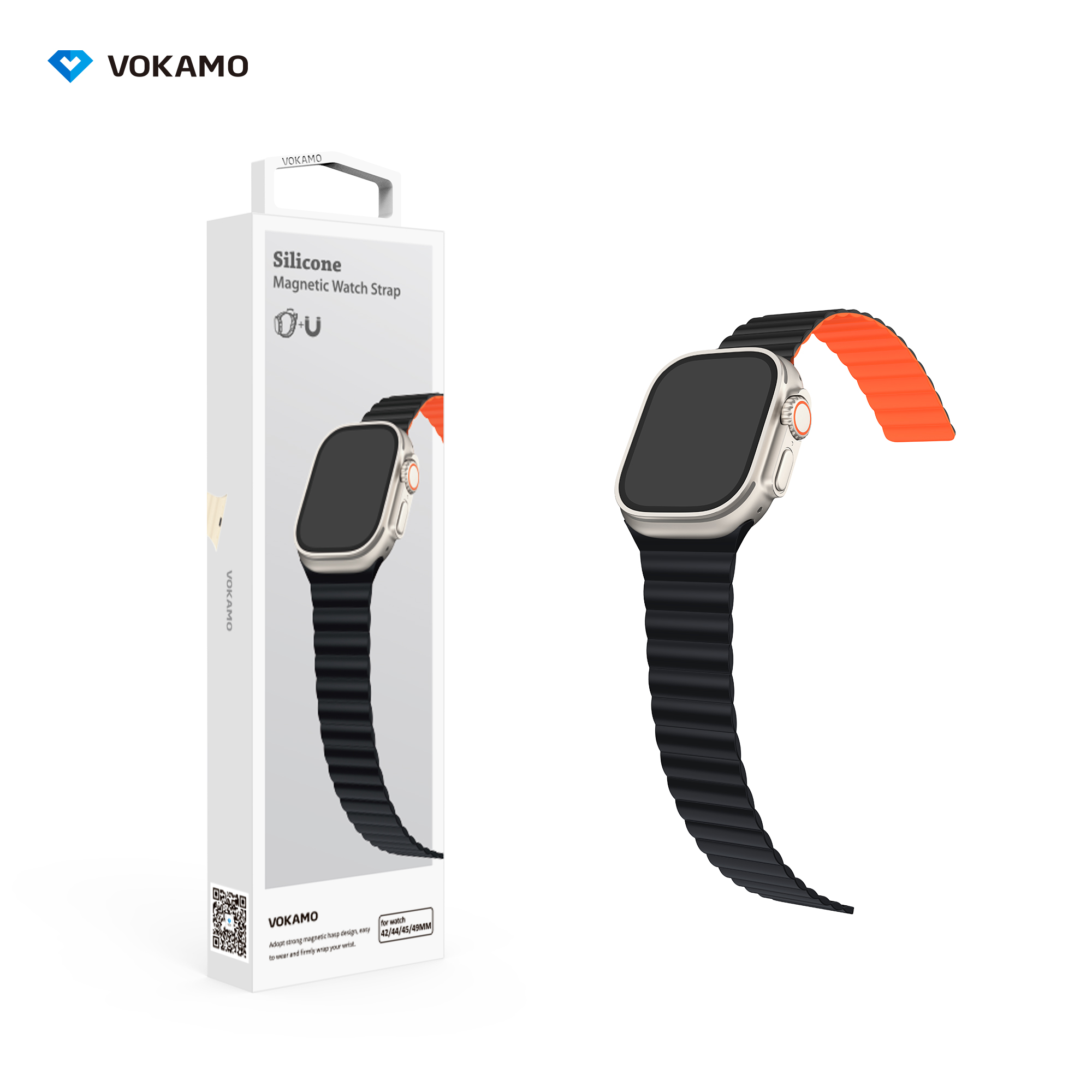 42/44/45/49mm-noir + orange