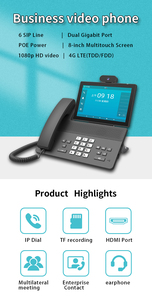 8-Zoll-Bildschirm Android 11.0 System IP-Telefon Multifunktion ales VoIP PSTN 4G 6 SIP Line PoE WiFi-Netzwerk für Home Office Hotel - Product Image 6
