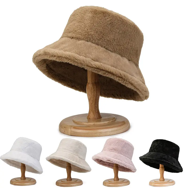 Sombrero de pescador de invierno personalizado en blanco a la moda barata, sombrero de pescador cálido y grueso, gorro de pescador de piel sintética suave y cálido