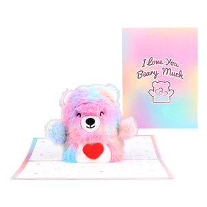 New Valentine's <strong>Day</strong> Colorful Bear Three-dimensional Greeting Card Creative Birthday Gift 3D Greeting Card