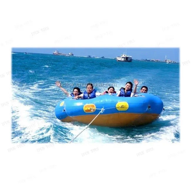 5 คนInflatable AquaลอยTowableของเล่นหลอดสกีเรือ/โดนัทเรือ/Flyหลอดสําหรับกีฬาทางน้ําเกม