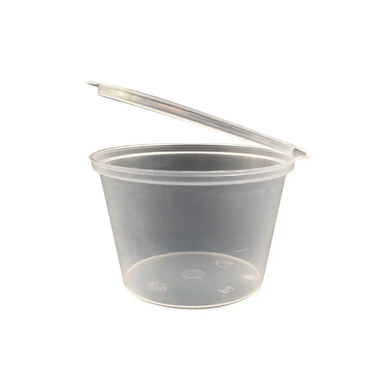 Hot sell disposable plastic takeaway seasoning box with conjoined lid for chili paste and vinegar
