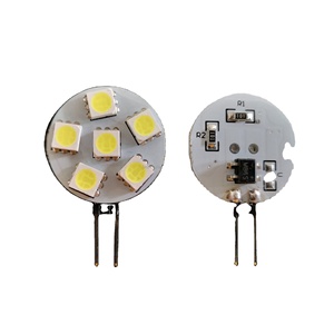 G4 ışıkları LED ampuller yan Pin bankası beyaz yuvarlak G4 5050 12SMD LED RV Camper ampul ev okuma işık deniz lambaları DC 12V - Product Image 1