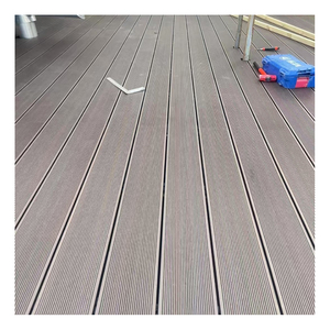 Hiện đại không thấm nước WPC decking 146*24 Mét với hạt gỗ tếch gỗ nhựa cho sàn ngoài trời dễ dàng bấm vào - Product Image 1