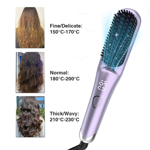 Plasma Tóc Ép Tóc Bàn Chải 9 Temp Cài Đặt 30S Mch Nhanh Chóng Sưởi Ấm Tóc Thẳng Lược Cho Người Đàn Ông Và Phụ Nữ - Product Image 1