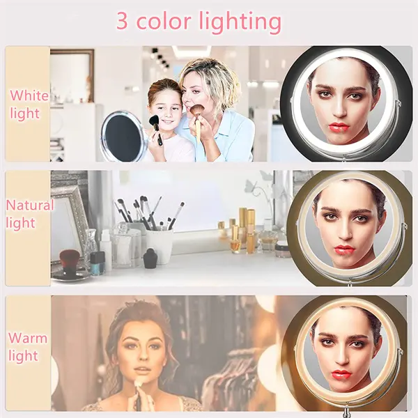 Регулируемое по высоте светодиодное освещение настольное зеркало для макияжа