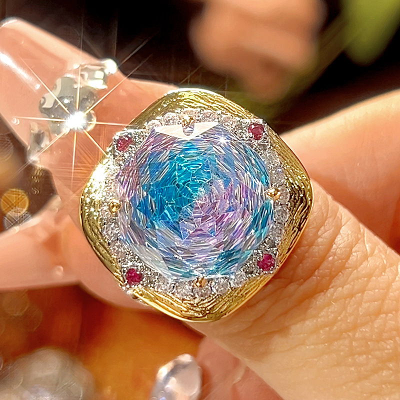 Pink blue ring-Open Size