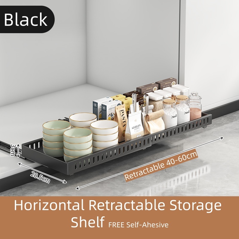 Scaffale di stoccaggio - Orizzontale Retrattile - Nero - 40-60