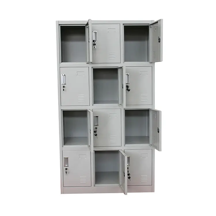 Высокоглянцевый шкафчик для работников/дизайн шкафа на 12 дверей/Индивидуальные складные вертикальные металлические шкафы