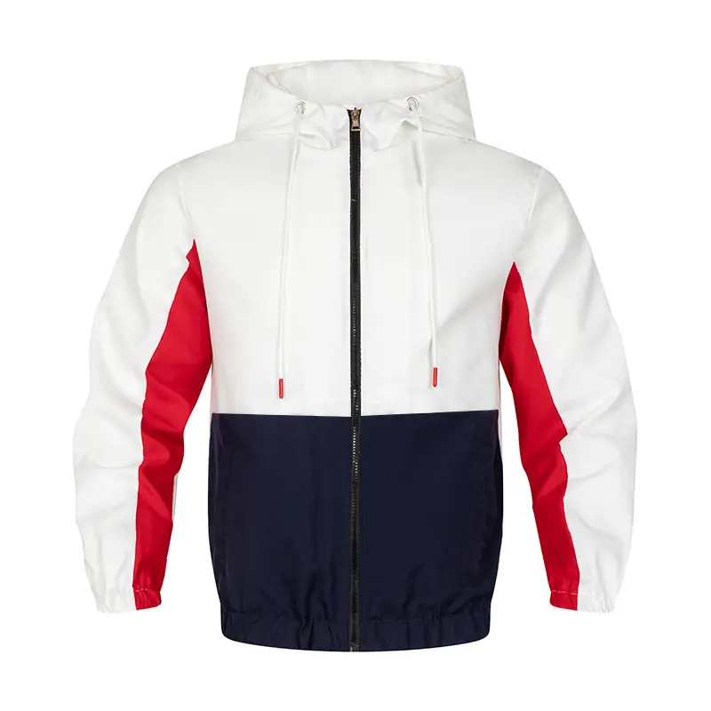 새로운 도착 남성 스포츠 및 레저 재킷 일치하는 색상 더블 후드 의류 패션 트렌드 봄과 가을 스타일