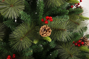 Noel ağacı üreticisi suni çam kozalağı kırmızı <span class=keywords><strong>Holly</strong></span> yapay noel ağacı