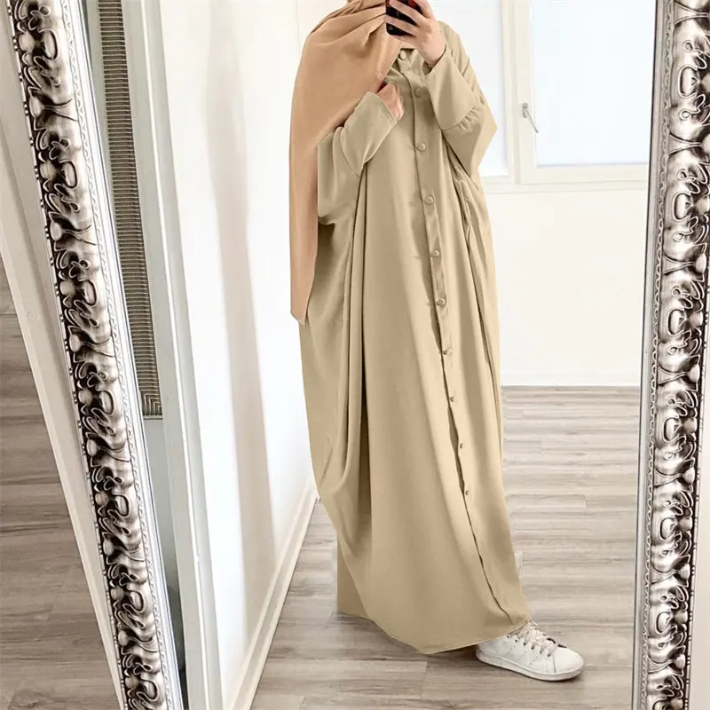 Nouveau petit quantité minimale de commande personnalisé modeste Abaya femmes musulmanes lâche élégant cloche Robe islamique vêtements Flare allaitement Robe Abaya