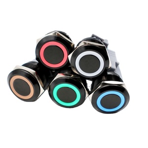 IP67 su geçirmez JS22F-11E/L 22mm kendinden kilitleme/kilitleme/anlık halka tipi LED metal basmalı anahtar - Product Image 2