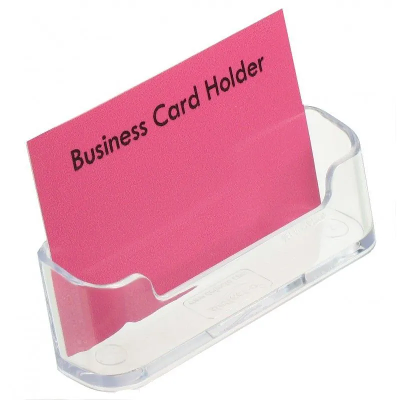 Titular do cartão de visita acrílico claro Nome Visiting Card Organizer para Desk Perspex Exposição clara do titular do cartão