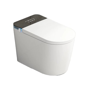 モダンなワンピーススマートトイレリモコンフロア掛けホワイトインテリジェントビデットシート暖房付き高度機能 - Product Image 1