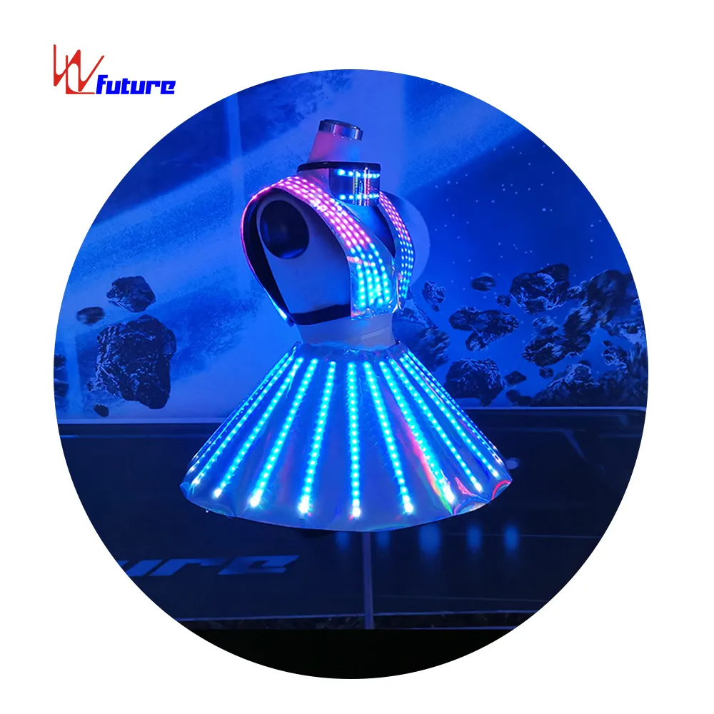 Sexy Led Lighting Clothing, Belly Dancing Clothing Mirror Reflection Light Mini Rabbit Skirt Chinese for Girls Adults Sets