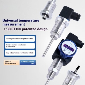 Transmisor de temperatura integrado PT100 de alta precisión ABS Sensor de resistencia térmica antiinterferencias enchufable OEM