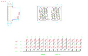 0.7 inch 2 chữ số màu đỏ màu xanh lá cây hai màu sắc 14 đoạn dẫn hiển thị cho ô tô Bảng điều khiển chữ và số <span class=keywords><strong>readout</strong></span> - Product Image 2