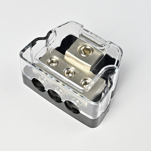 1x 0 Gauge in / 3X <strong>4</strong> Gauge Out Amp Power Distribution Ground <strong>Distributor</strong> Connecting Block 3 Way Power Distribution Block - Product Image 2