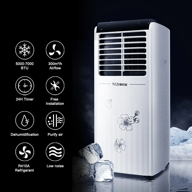 3-in-1 Portable Air Conditioner, Dehumidifier, Fan, for Rooms up to 129 sq ft with Remote Control