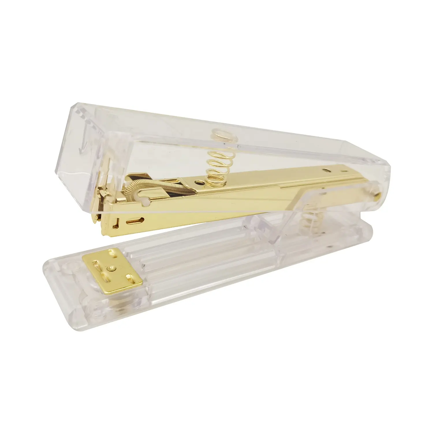 Прочный недорогой модный прозрачный золотистый степлер с 20 листами, офисный степлер, инструмент для 24/6 бумаги