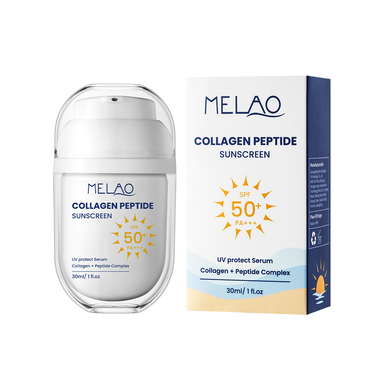 Crème solaire aux peptides de collagène SPF50+