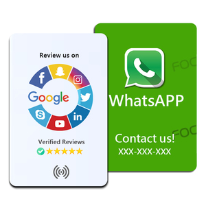 Benutzer definierte programmier bare Social Media NFC-Tag Google Review Stand Deutsch Programier bare wieder verwendbare QR-Code NFC Google Review-Karte - Product Image 2