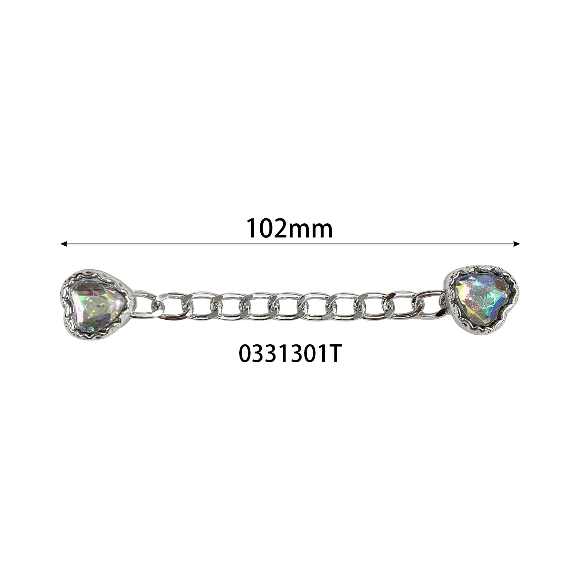 Chaîne en argent avec diamant de couleur "Love"