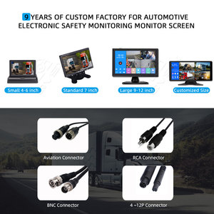 Mini pantalla IPS de 7 pulgadas, Monitor de marcha atrás para coche, entrada RCA, reproductor de vídeo, función abatible, Compatibilidad de señal CVBS, LCD retrovisor